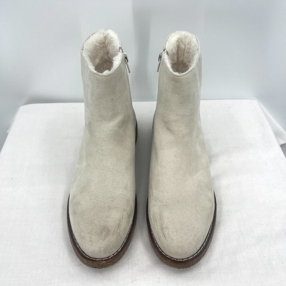 LOFT Ivory Faux Suede Side Zip Booties Women's 8.5 - Picture 7 of 11